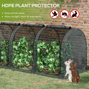 English Elm Outsunny Tunnel Crop Cage Hdpe Mesh Garden Shield with Three Zippered Doors W2225P174509
