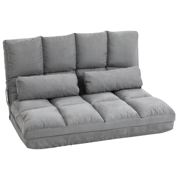 English Elm Homcom Convertible Floor Sofa Chair - Versatile Folding Couch Bed With 2 Pillows & Adjustable Comfort W2225P217476