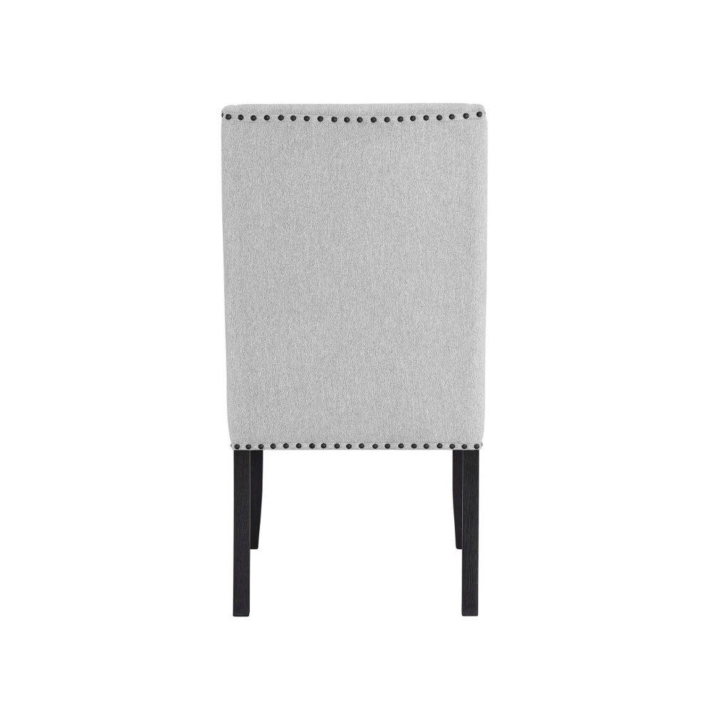English Elm Vinz Wingback Dining Chairs Set of 2 Gray Upholstered Nailhead Trim Farmhouse B056P412642