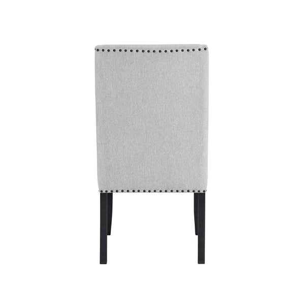 English Elm Vinz Wingback Dining Chairs Set of 2 Gray Upholstered Nailhead Trim Farmhouse B056P412642