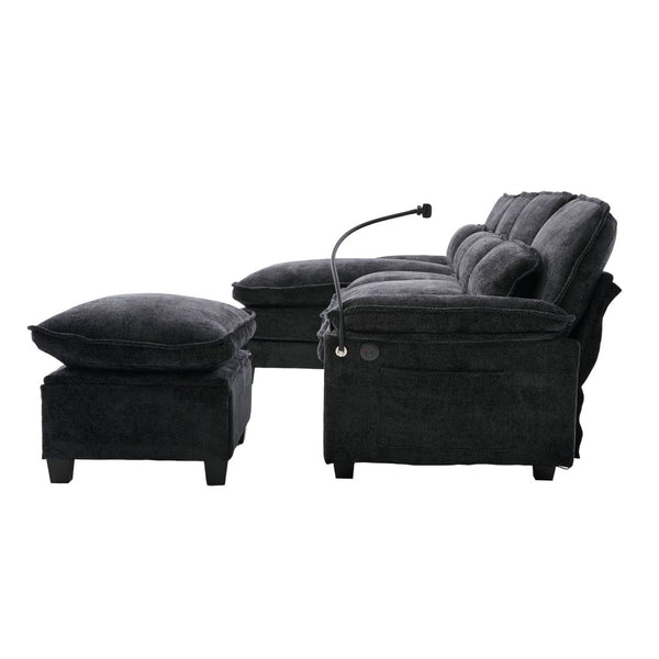 English Elm United U-Shape 106" Sectional Sofa - Cloud Couch With Usb Ports, Storage Ottoman & Comfy Pillows W1568S00229-GIGA