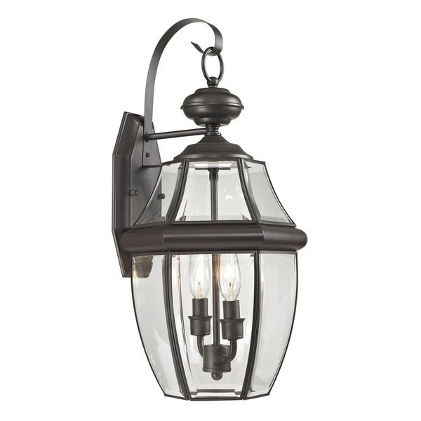 Thomas Lighting Ashford Traditional Lantern Outdoor Wall Sconce with Beveled Glass Porch Lighting Bronze 10 W x 10 D x 21 H 8602EW/75