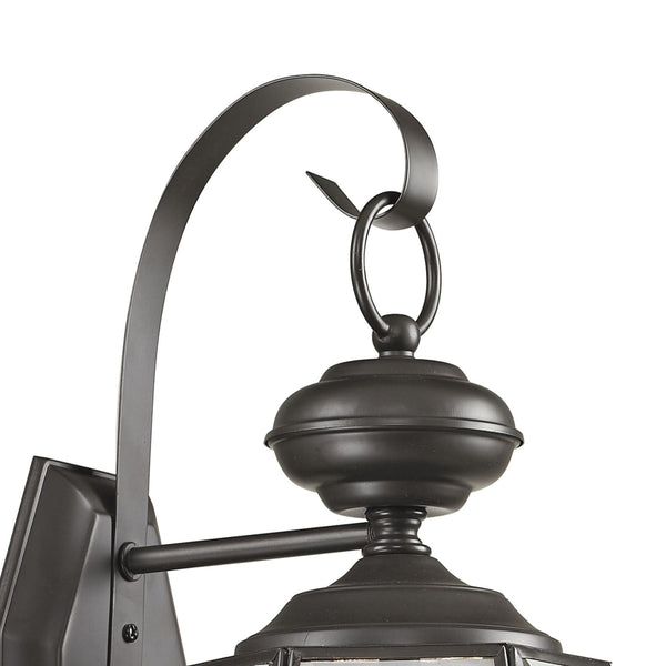 Thomas Lighting Ashford Traditional Lantern Outdoor Wall Sconce with Beveled Glass Porch Lighting Bronze 10 W x 10 D x 21 H 8602EW/75