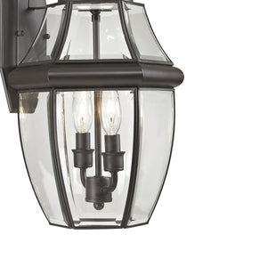 Thomas Lighting Ashford Traditional Lantern Outdoor Wall Sconce with Beveled Glass Porch Lighting Bronze 10 W x 10 D x 21 H 8602EW/75