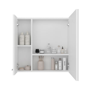 English Elm Nome Wall Mounted Mirrored Medicine Cabinet with Multi Compartment Interior Storage B097P474279