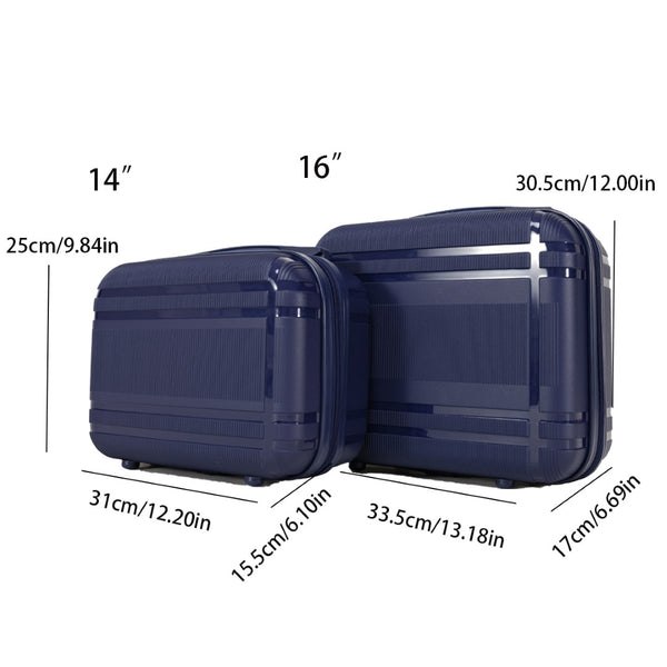 English Elm 6-piece Hard Shell Spinner Luggage Set Expandable Polypropylene with Combo Lock Blue T3292P328874