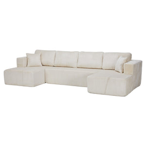 English Elm U Shape Modular Sectional Sofa Corduroy Upholstered Minimalist Living Room Couch W1919S00003