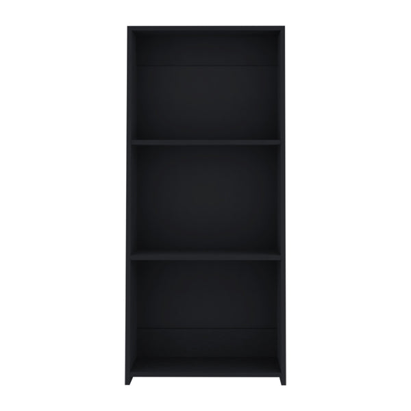 English Elm Bookcase with Six Spacious Shelves and Sturdy Legs for Compact Rooms, Durable Engineered Wood Design Black 49.21 L x 16.54 W x 3.54 H B097P250875