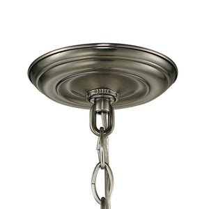 Thomas Lighting Ashford 3 Light Outdoor Pendant Lantern with Beveled Glass Cage Antique Porch Entry Nickel 8603EH/80