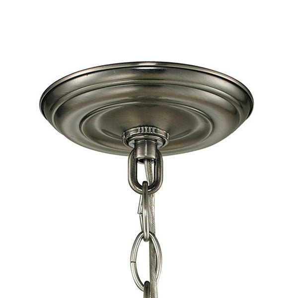 Thomas Lighting Ashford 3 Light Outdoor Pendant Lantern with Beveled Glass Cage Antique Porch Entry Nickel 8603EH/80