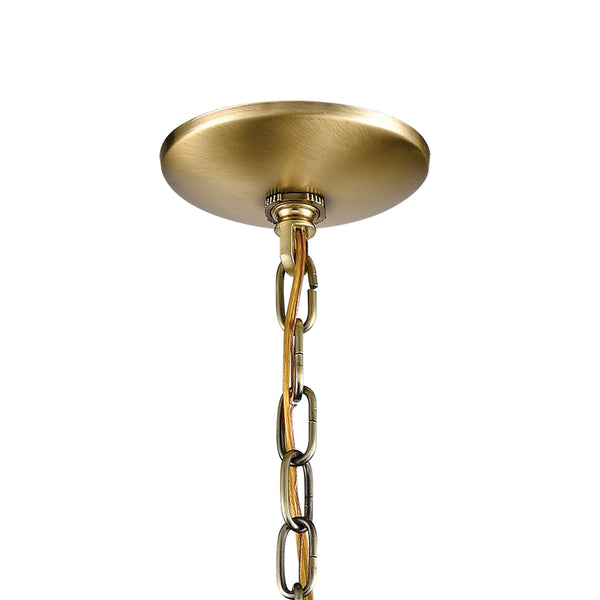 Thomas Lighting Ashford 3 Light Outdoor Pendant Lantern with Beveled Glass Cage Antique Porch Entry Brass 8603EH/89