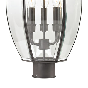 Thomas Lighting Ashford Lantern Style Outdoor Post Light with Beveled Glass and Metal Cage Frame Bronze 8603EP/75