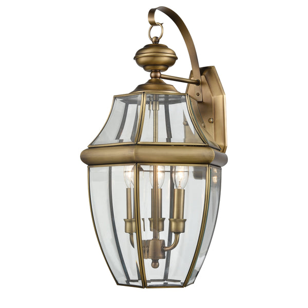 Thomas Lighting Ashford Traditional Lantern Outdoor Wall Sconce with Beveled Glass Porch Lighting Brass 13 W x 23 D x 12 H 8603EW/89