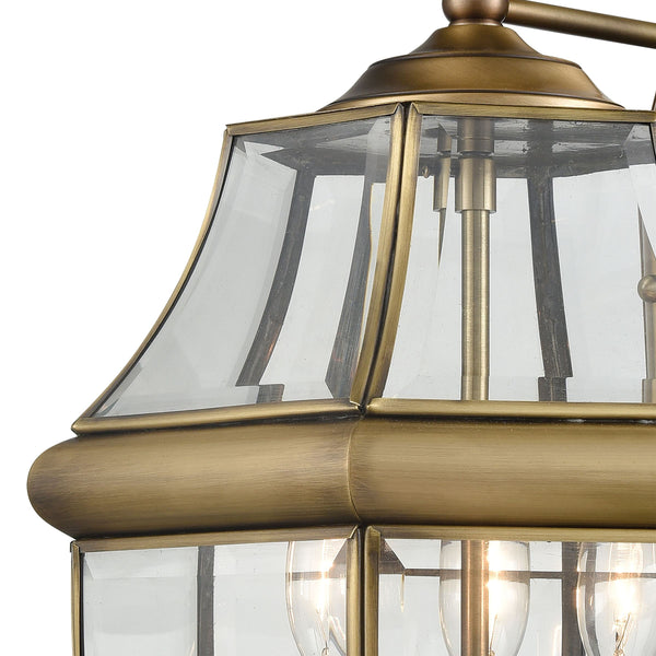 Thomas Lighting Ashford Traditional Lantern Outdoor Wall Sconce with Beveled Glass Porch Lighting Brass 13 W x 23 D x 12 H 8603EW/89