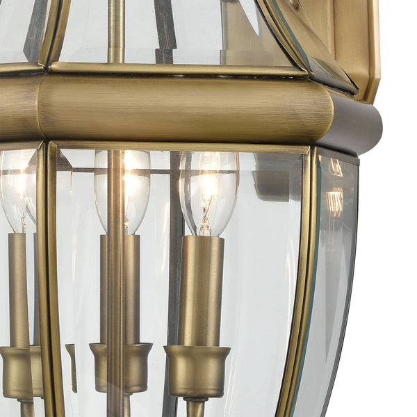 Thomas Lighting Ashford Traditional Lantern Outdoor Wall Sconce with Beveled Glass Porch Lighting Brass 13 W x 23 D x 12 H 8603EW/89