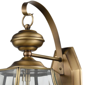 Thomas Lighting Ashford Traditional Lantern Outdoor Wall Sconce with Beveled Glass Porch Lighting Brass 13 W x 23 D x 12 H 8603EW/89