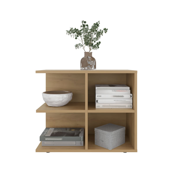 English Elm Royal Console Sideboard Cart - 2 Doors & Open Shelves, Multipurpose Oak Storage with Kronos Finish, Compact Elegance B200P362027
