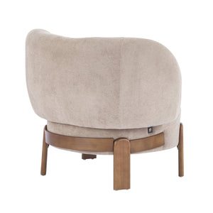 English Elm Christopher Knight Home® - Cozy Wingback Armchair with Plush Bouclé Upholstery, Solid Wood Legs, Ergonomic Support, Timeless Style Light Brown 33.5 L x 25.5 W x 21.5 H N776P298155W