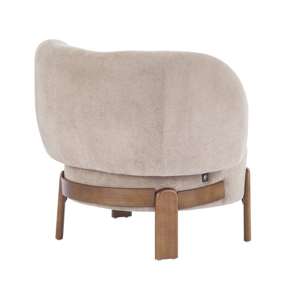 English Elm Christopher Knight Home® - Cozy Wingback Armchair with Plush Bouclé Upholstery, Solid Wood Legs, Ergonomic Support, Timeless Style Light Brown 33.5 L x 25.5 W x 21.5 H N776P298155W