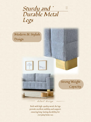 English Elm FX-P54-LG Chenille Sofa with Plush Velvet Feel, Metallic Accents & Durable Polyester Upholstery for Stylish Comfort and Versatile Modern Decor W576S00167