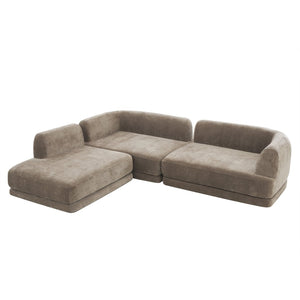 English Elm 115" L-shaped Sectional Three Piece Deep Seat Chaise Sofa for Modern Living Rooms N767P385430B
