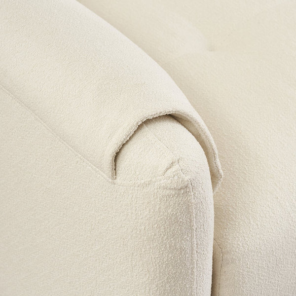 English Elm 79.50" Modern Teddy Cotton-Linen Sofa With Sleek Metal Legs & Trim - Stylish 3-Seater In Beige W3356S00028