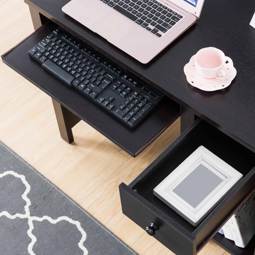 English Elm Student Compact Home Office Desk With Keyboard Drawer & Lower Shelf - Stylish & Versatile Workspace B107P269930-GIGA