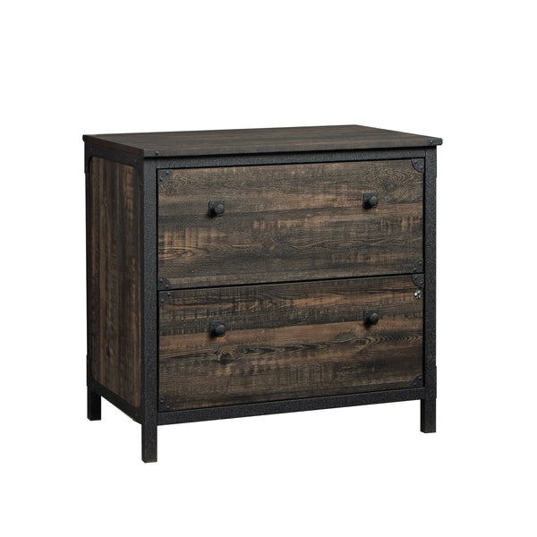 English Elm Lateral File Cabinet With Rustic Brown Finish - Spacious, Secure Storage For Home Or Office Use B356P367830