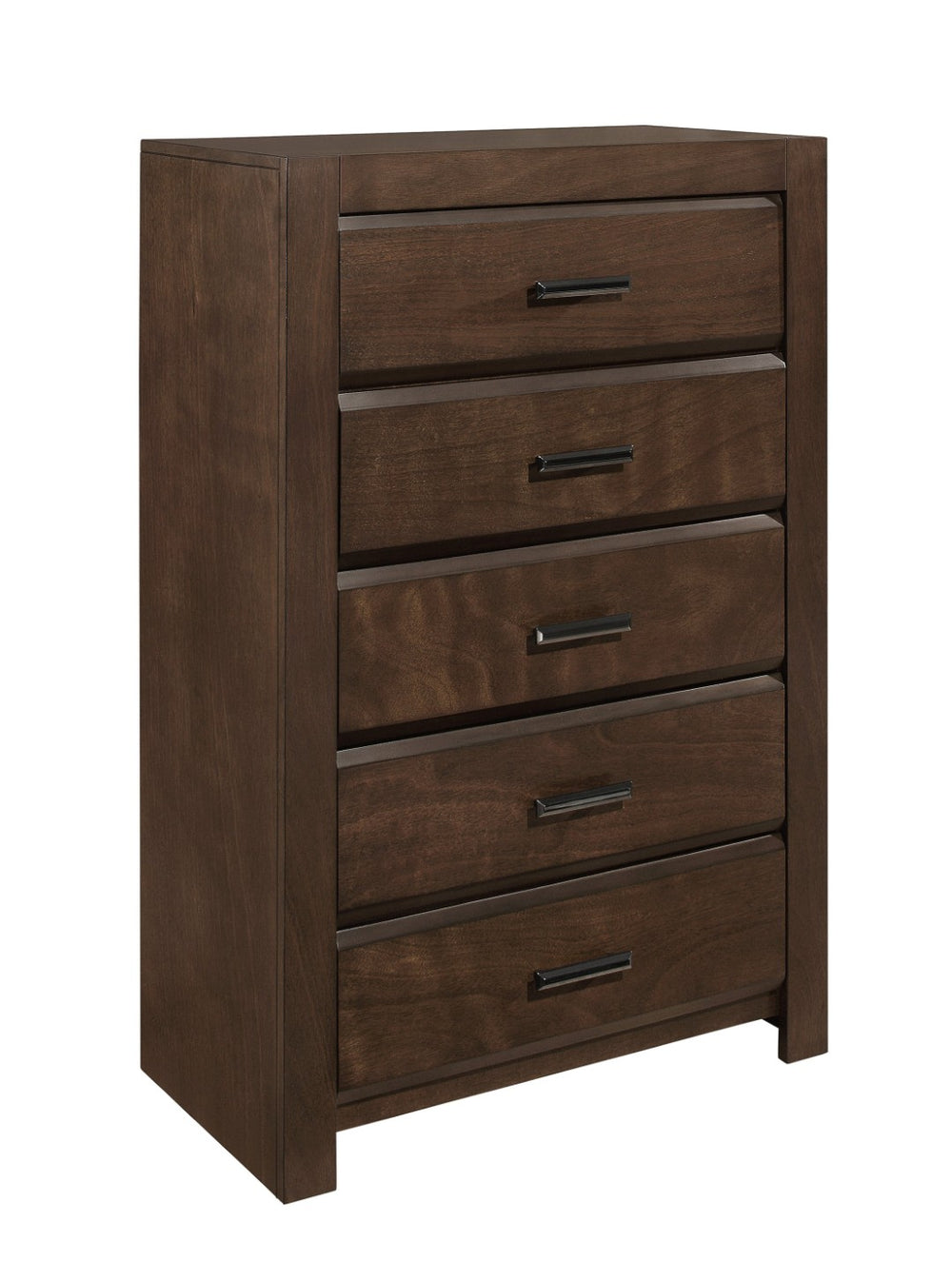 English Elm Espresso Five Drawer Chest Okume Veneer Bold Frame Contemporary Bedroom Storage B011P257336