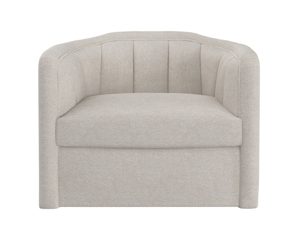 Sunpan BIRRIT Swivel Armchair - Contemporary Comfort in Alaska Greige Fabric with 360° Movement & Style 111738