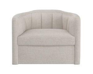 Sunpan BIRRIT Swivel Armchair - Contemporary Comfort in Alaska Greige Fabric with 360° Movement & Style 111738