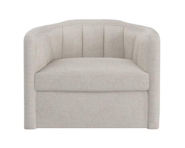 Sunpan BIRRIT Swivel Armchair - Contemporary Comfort in Alaska Greige Fabric with 360° Movement & Style 111738