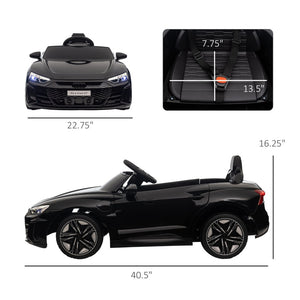 English Elm Aosom Licensed Audi 12v Electric Ride on Toy Car with Remote Suspension and Lights Black W2225P229675