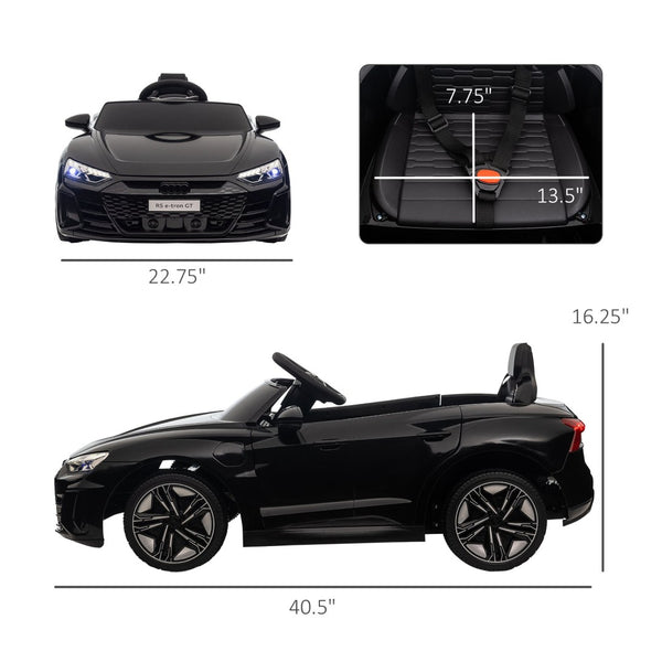 English Elm Aosom Licensed Audi 12v Electric Ride on Toy Car with Remote Suspension and Lights Black W2225P229675