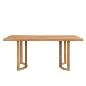 English Elm Christopher Knight Home® - 69 69 INCHES DINING TABLE - Sleek Solid Wood & MDF Rectangular Table with U-Shaped Trestle Base, Seats 6 Natural N771P256927Q