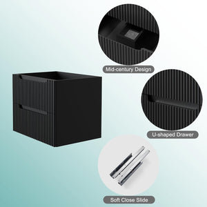 English Elm Goodyo Wall Mounted Floating Vanity Cabinet Matte Black Soft Close Drawers Mdf Bath D163096360