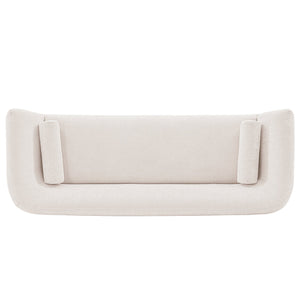 English Elm Ulka 96" Chenille Sofa – Durable Pine Frame, High-Density Foam, Commercial Grade, Includes Bolsters Cream B365P398110