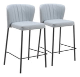 Linz Counter Stool - Set of 2 Gray 109781 Zuo Modern