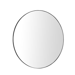 English Elm Wall Mirror 36-Inch Black Circular Metal Framed Design - Modern Floating Glass For Any Room Decor W2091P345038-GIGA