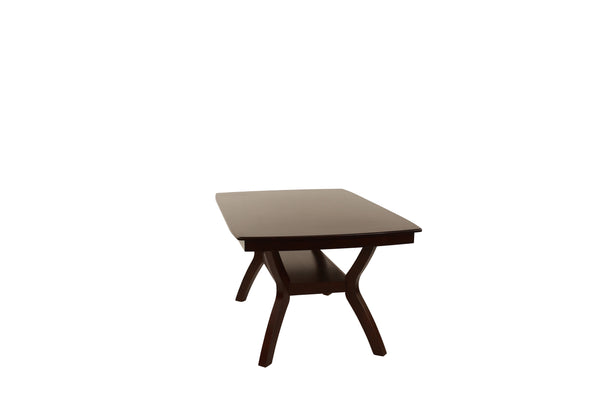 English Elm Formal 66" Square Dining Table with Open Shelf, Espresso Solid Wood Veneer, Contemporary Design B011P207142