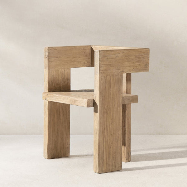 English Elm Avenel Reclaimed Elm Sculptural Accent Chair Wabi-sabi Solid Wood Architectural Statement Natural B2719P474445