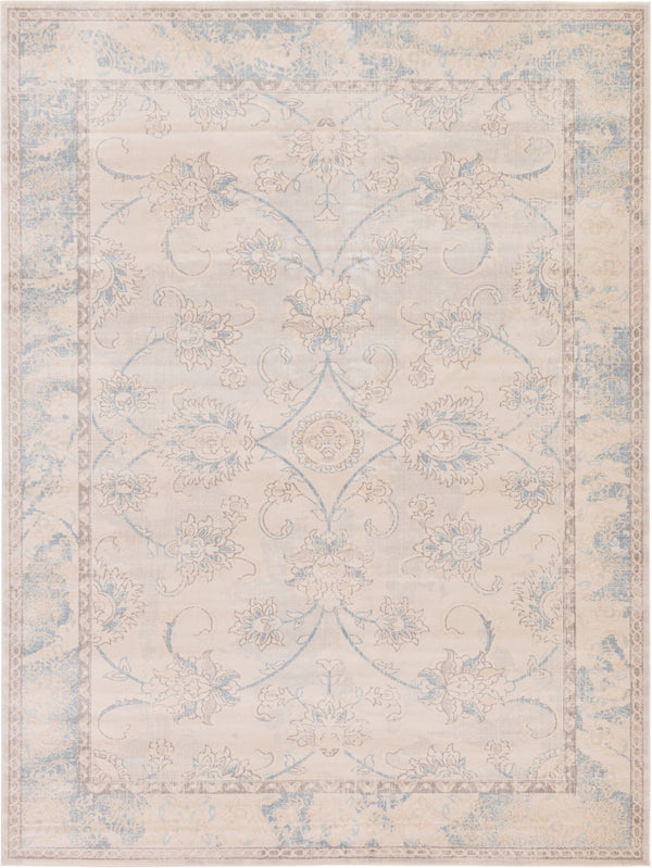 Unique Loom Paris Hickory Machine Made Border Rug Beige, Beige/Blue/Gray/Light Brown 9' 0" x 12' 2"