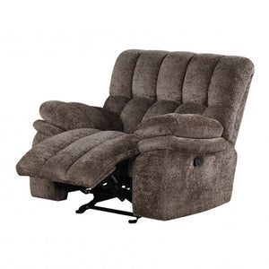 English Elm Transitional Glider Recliner with No-Gap Footrest, Plush Pillow Arms and Attached Back Cushion for Comfort Dark Brown 34 L x 43 W x 27 H B2741P395236