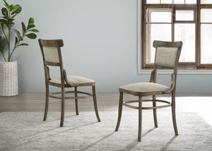 English Elm Billie Nine Piece Extendable Dining Set Distressed Walnut Wood Upholstered Seating B2749S00285