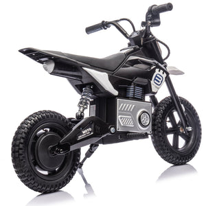 English Elm 24v Kids Electric Motocross Motorcycle 200w Hub Motor Suspension Led Bluetooth Audio Black W1578P225053
