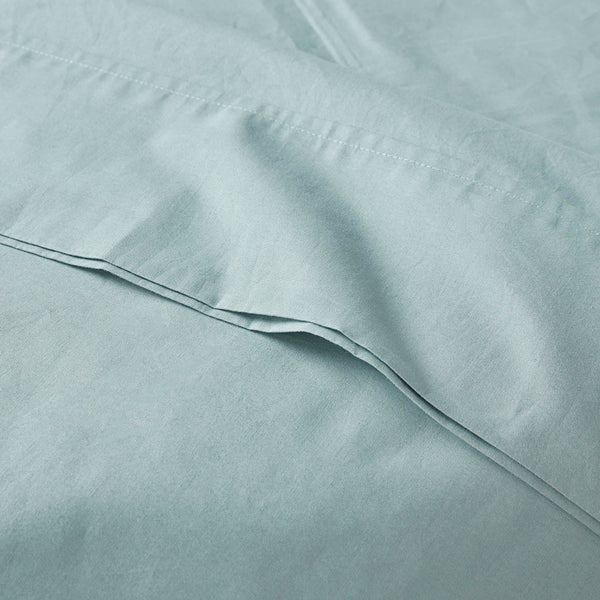 JLA Home Madison Park - 200 Breathable Cotton Percale Sheet Set — 200TC Lightly Brushed, Cool, Hypoallergenic Hotel-Quality Comfort Aqua MP20-5416