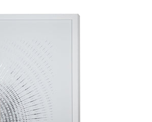Sunpan GALAXY 48" x 48" Luxe Art Piece - Handcrafted Silver Leaf & Glossy White Frame for Modern Elegance A0258