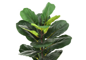 English Elm Artificial 28" Tall Fiddle Leaf Fig Tree - Real Touch Faux Plant In Woven Beige Basket For Decor B2710P220019