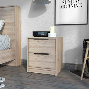 English Elm Washington Two Drawer Nightstand with Open Shelf Modern Two Tone Bedroom Storage B128P148838