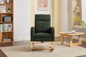English Elm Modern Upholstered Rocking Chair - Comfy Nursery Glider With Solid Wood Legs & Side Pocket Design W2725P276944